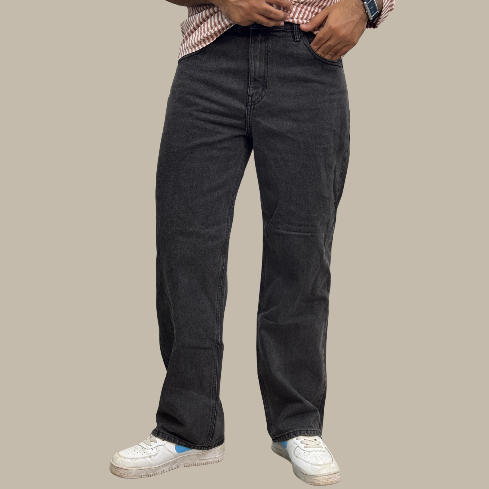 Black Baggy Denim Pant – Original Export | Relaxed Fit Premium Jeans for Men