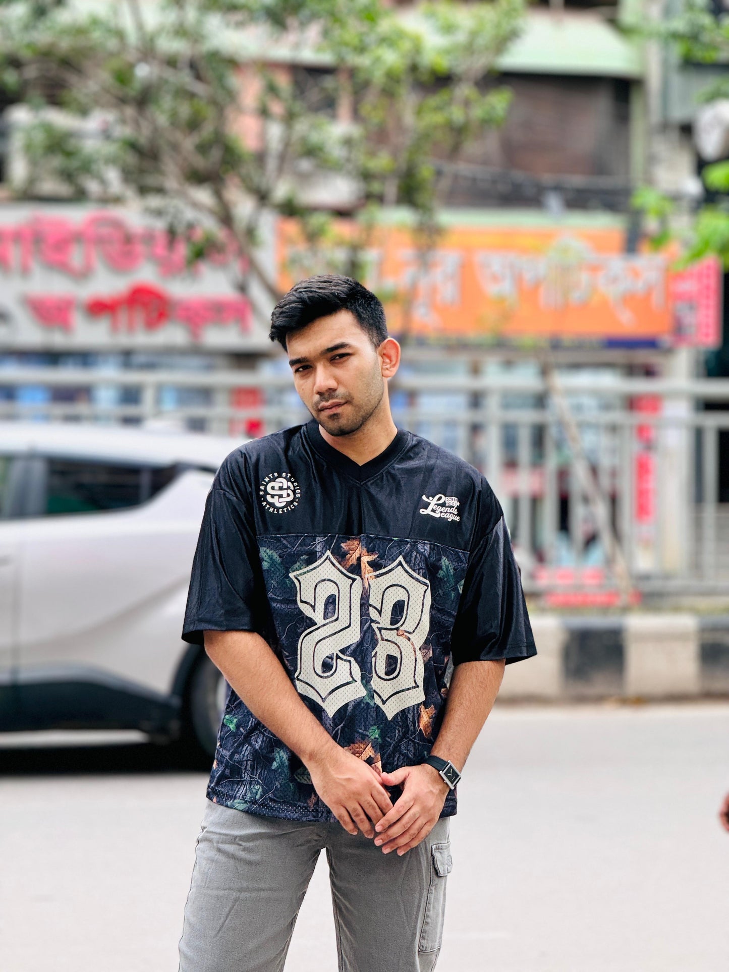 Men's Legends League Oversized Jersey – Premium Camo Mesh Fabric, Streetwear Style, Athletic Fit