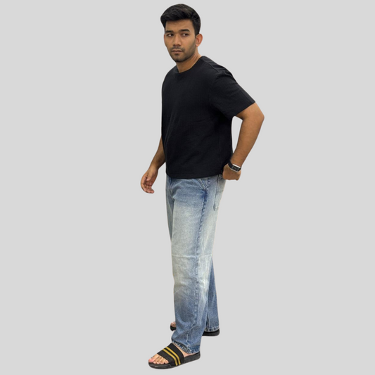 Crop Black Tee + Duty Washed Baggy Pant – Only 1000 Tk!