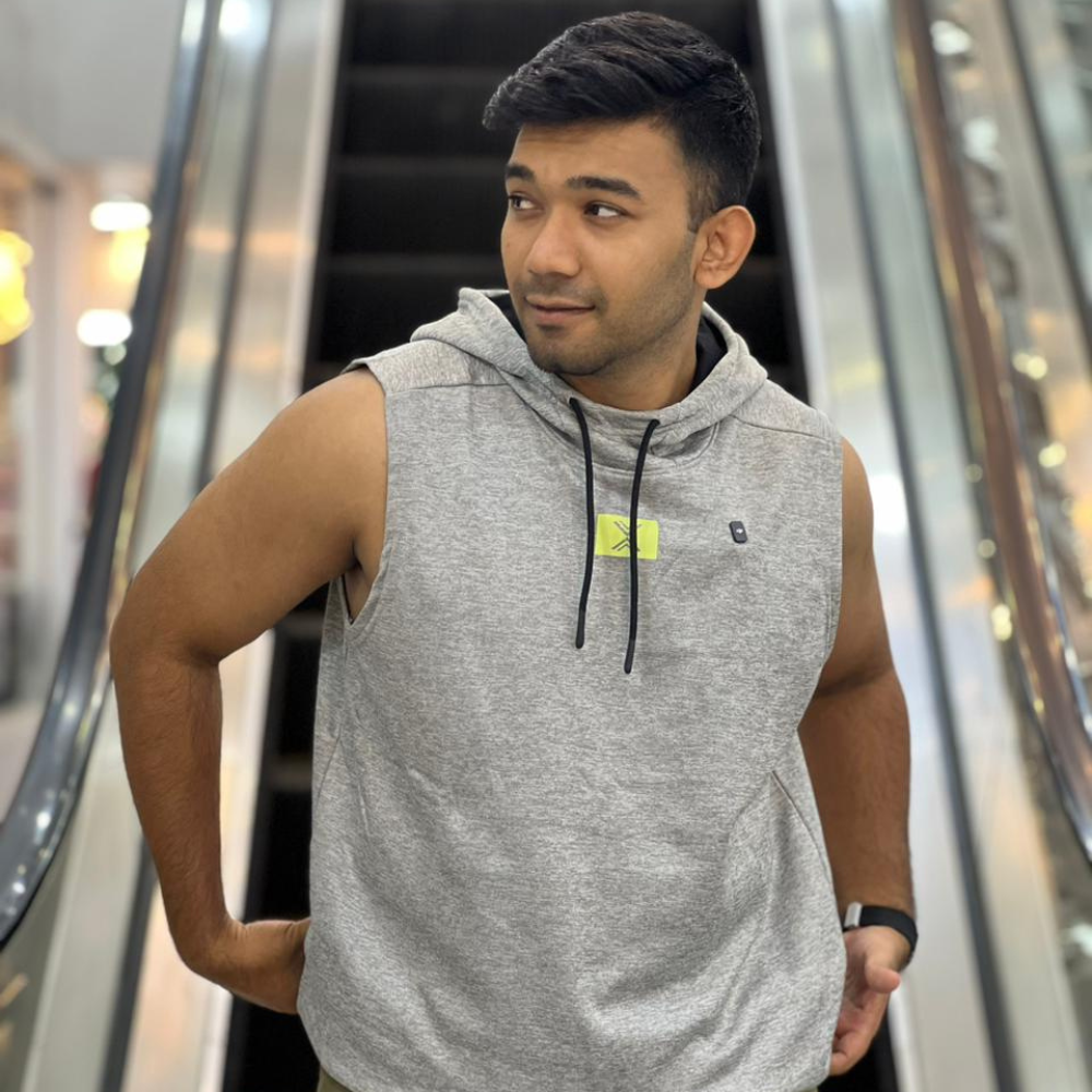 Ash Color Sleeveless Hoodie – Original Export | 100% Polyester | Premium Quality