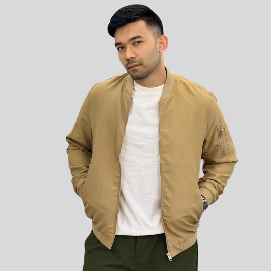 Premium Beige Bomber Jacket – Stunner Mart