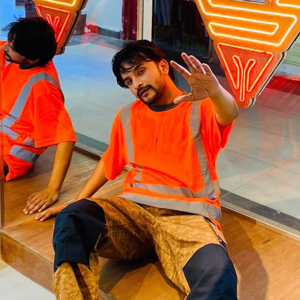 Orange Worker T-Shirt with UV Protection – Stay Safe Under the Sun | Stunner Mart