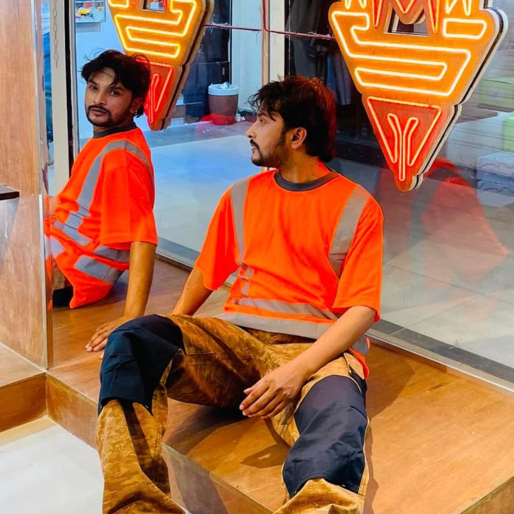 Orange Worker T-Shirt with UV Protection – Stay Safe Under the Sun | Stunner Mart