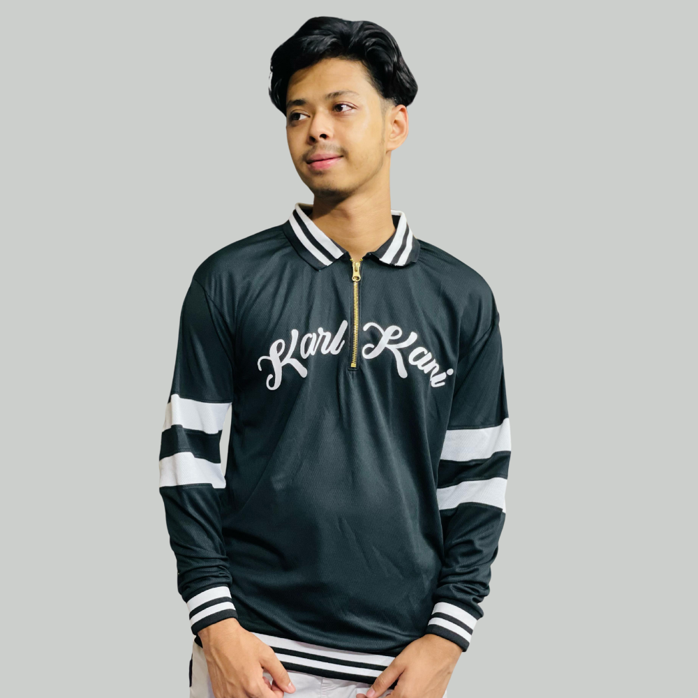 Premium Black Full Sleeve Jersey - Mesh Fabric for Ultimate Comfort | Stunner Mart