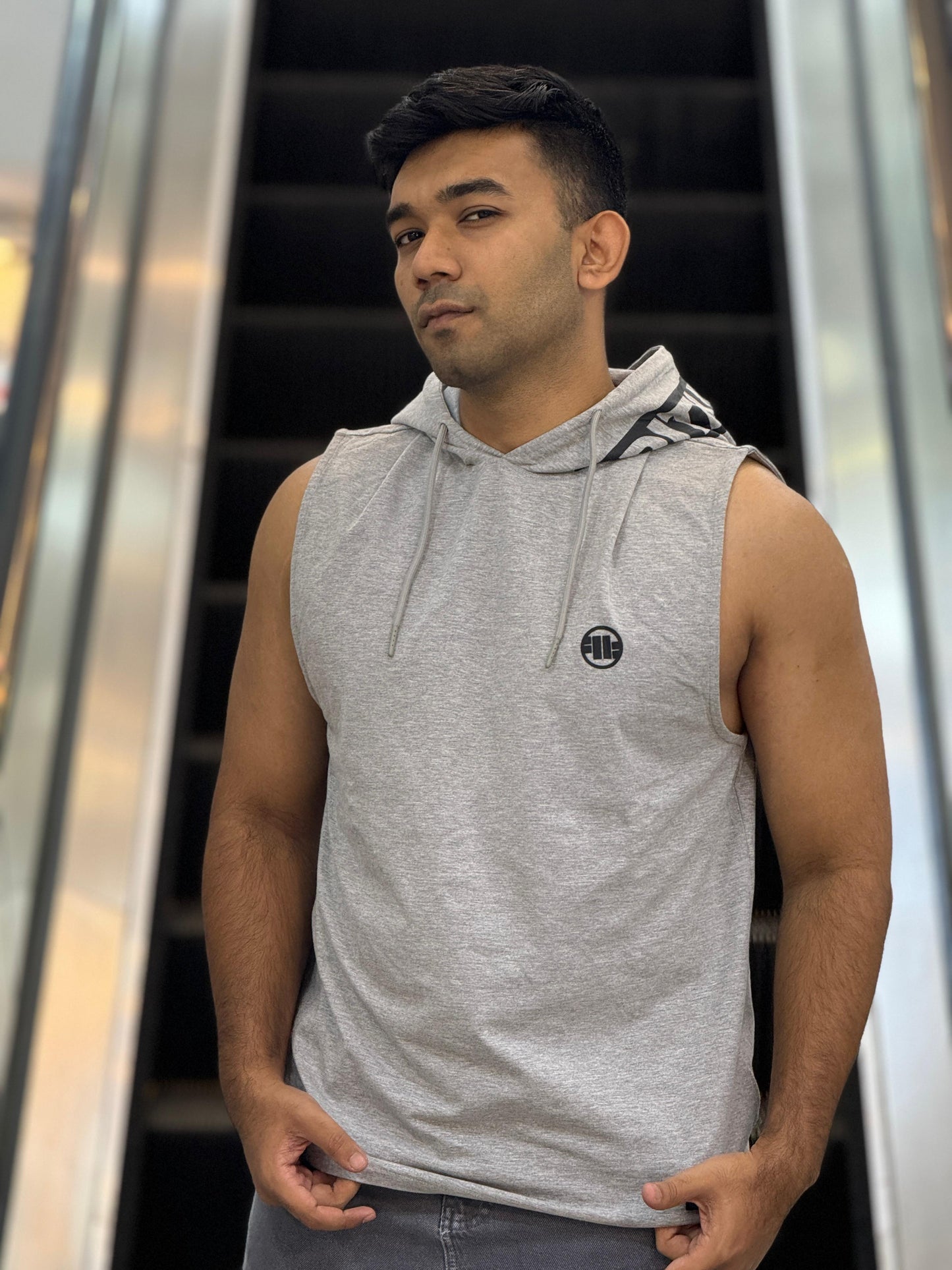 Hoodie Tank Top Spandex Hilltop – Gray Melange | Original Export Premium Quality