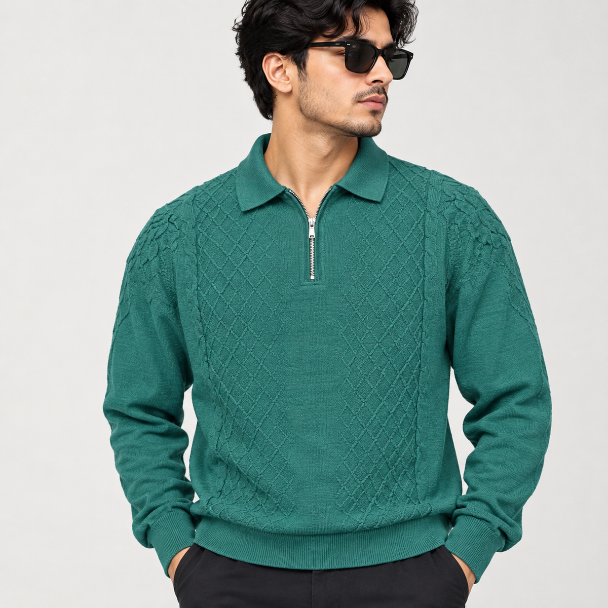 Premium Knit Zip Polo Sweater – Stunner Wear