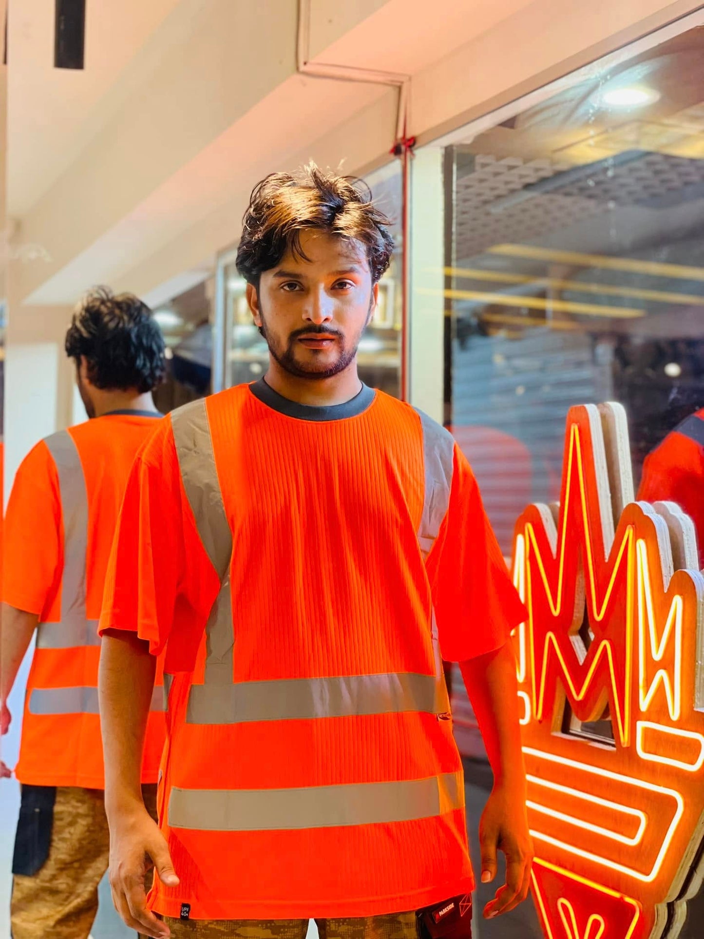 Orange Worker T-Shirt with UV Protection – Stay Safe Under the Sun | Stunner Mart