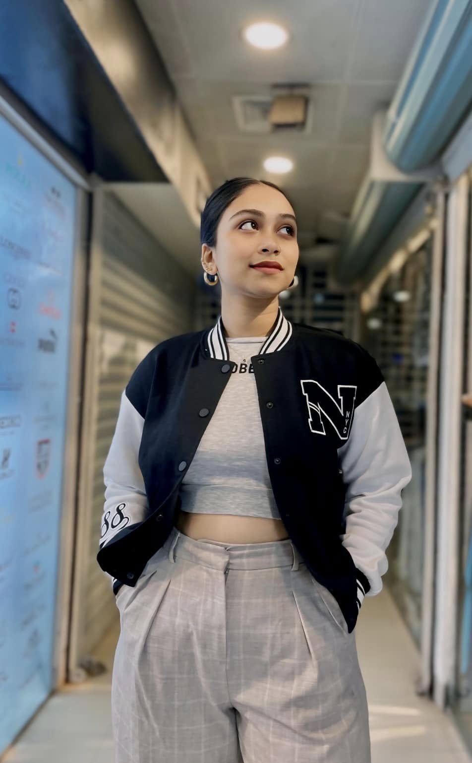 Ladies Varsity Jacket – Black & White Original Export