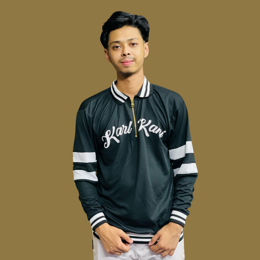 Premium Black Full Sleeve Jersey - Mesh Fabric for Ultimate Comfort | Stunner Mart