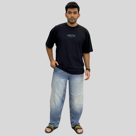 Black Oversized Drop Shoulder Tee + Duty Washed Baggy Pant – Just 1000 Tk!