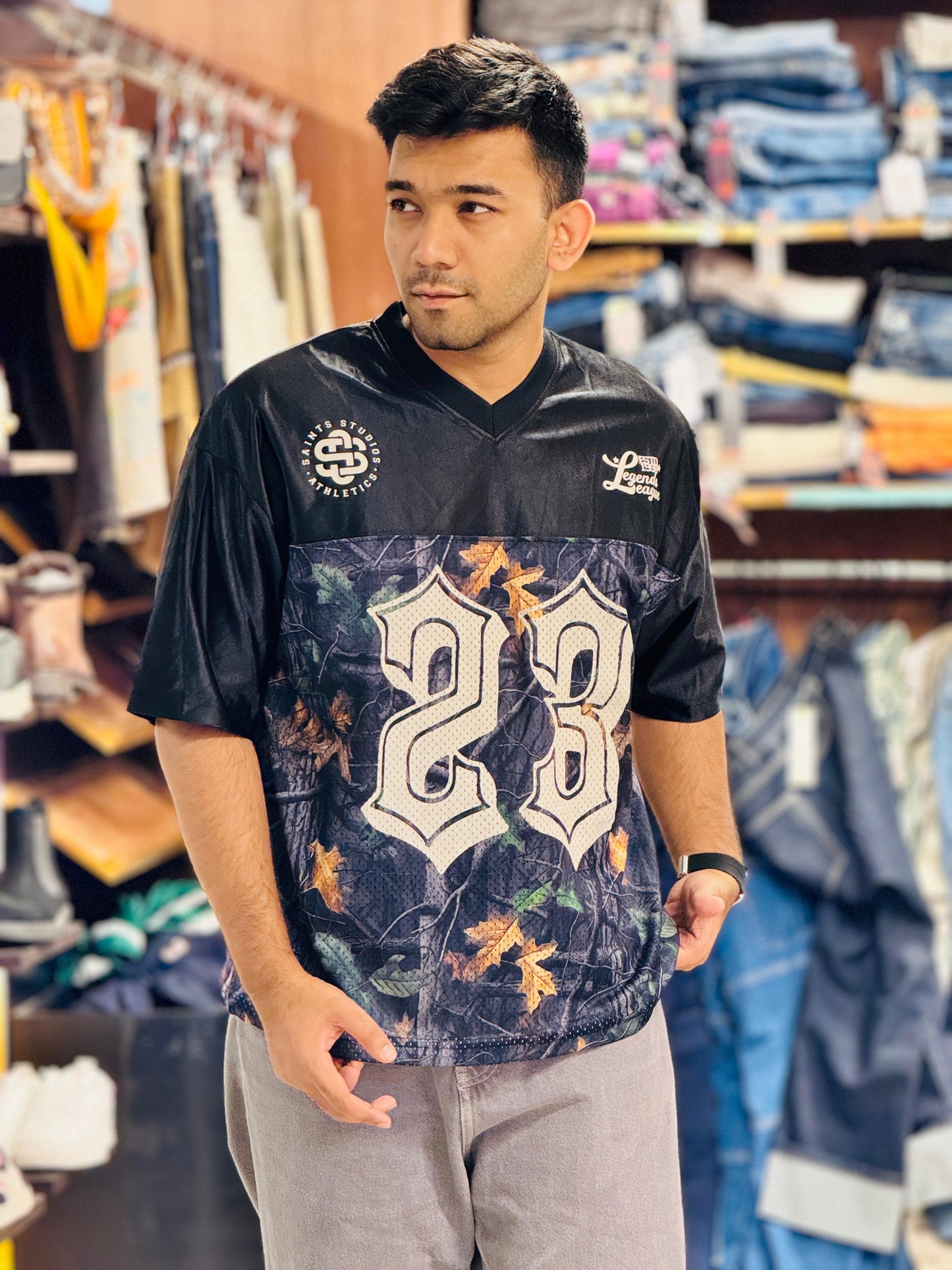 Men's Legends League Oversized Jersey – Premium Camo Mesh Fabric, Streetwear Style, Athletic Fit