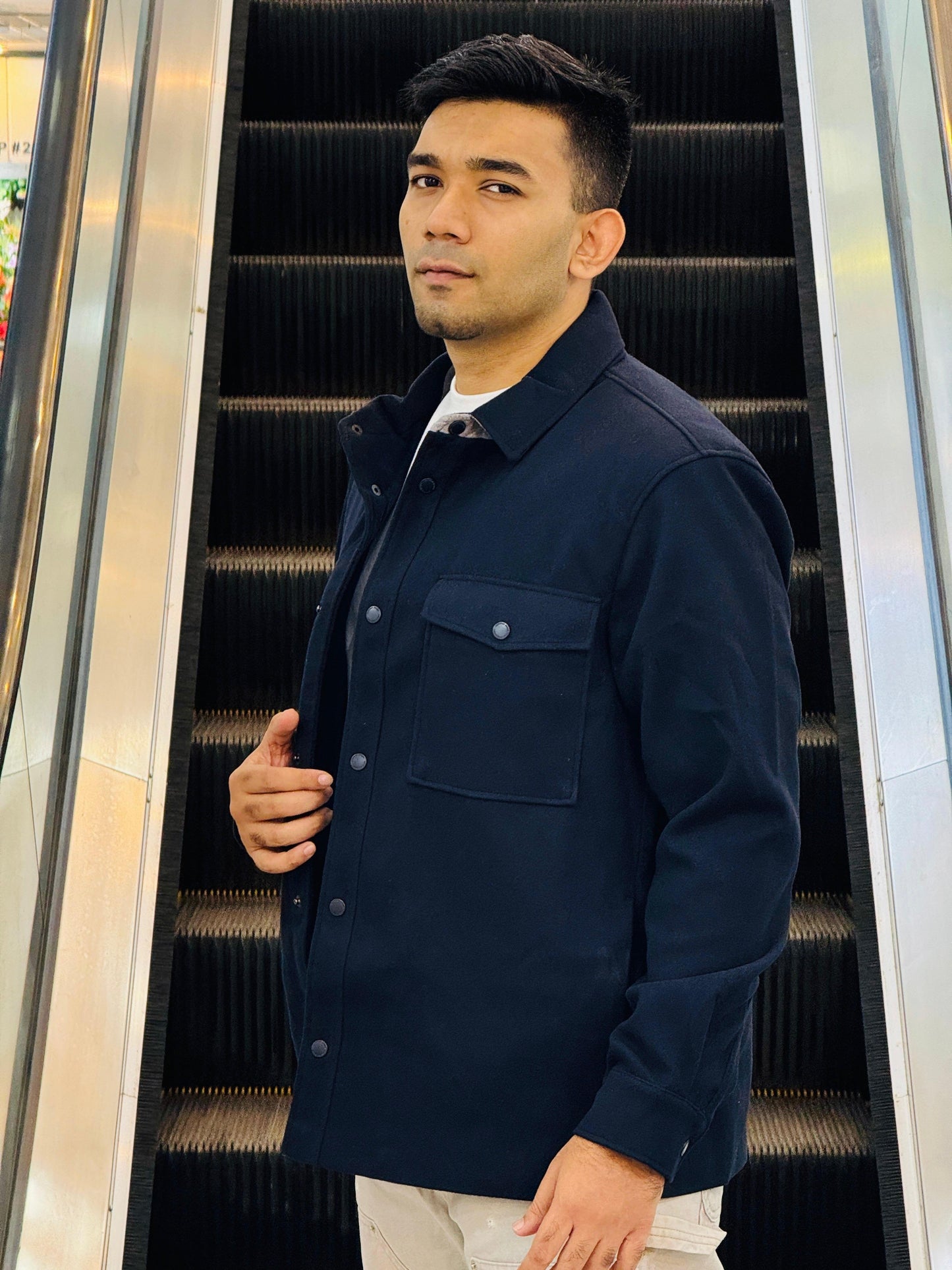 Men’s Black Overshirt – Premium Cotton Casual Jacket for Everyday Style