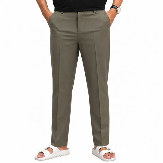 Men's Korean Style Olive  Straight Fit Formal Pant – Smart & Comfortable