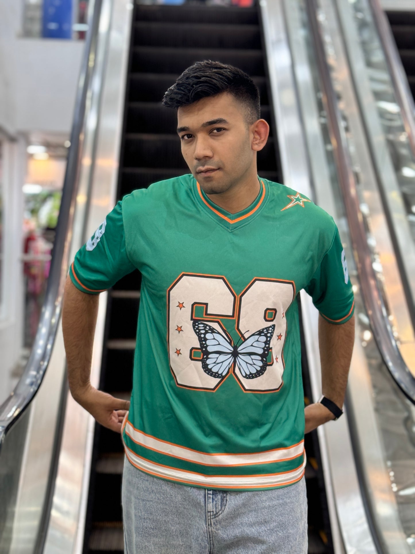 Green NFL Jersey – #69 & Butterfly Print | Premium Mesh Fabric | Stunner Mart