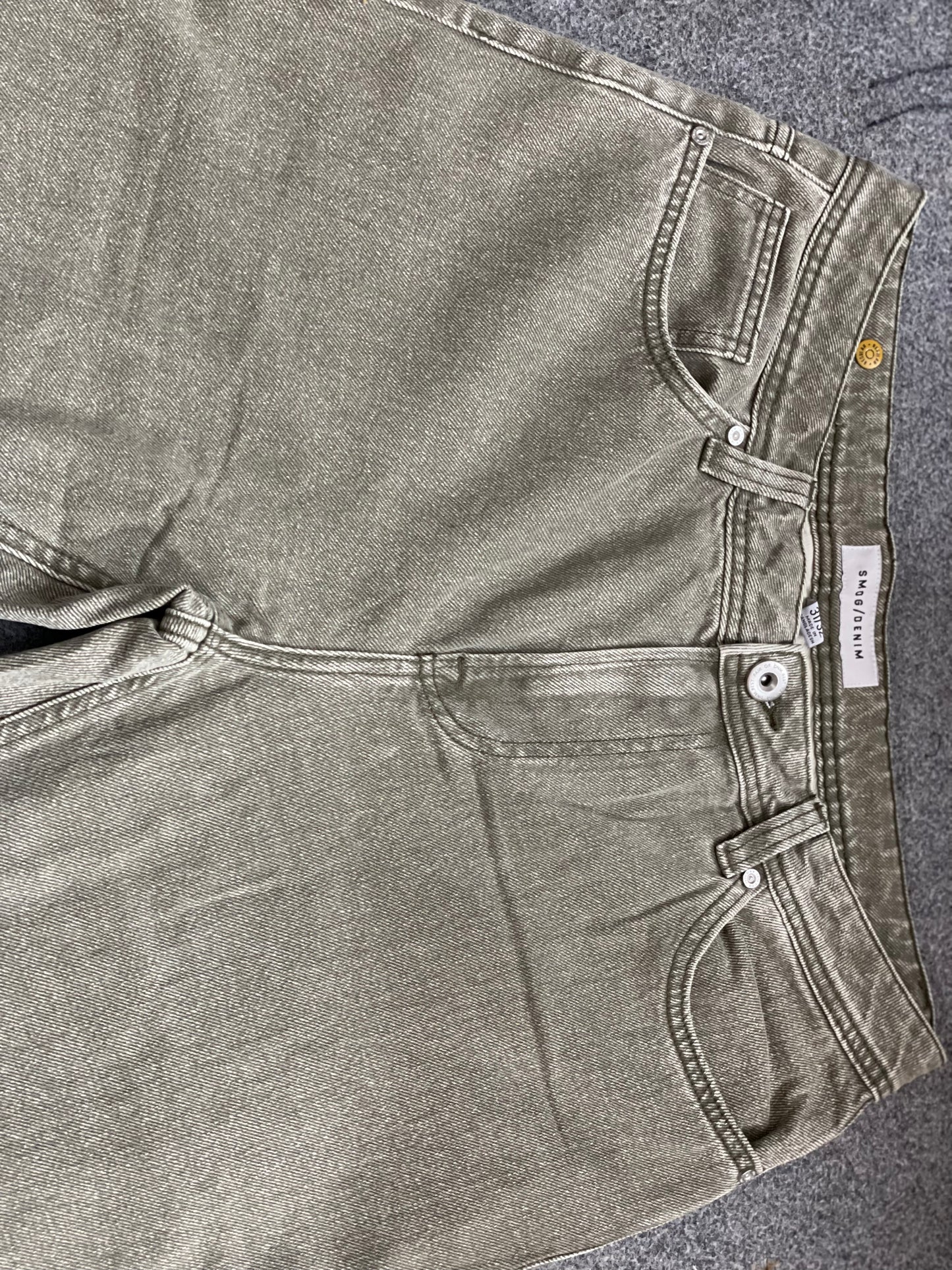 Men's Olive Green Regular Fit Jeans – Premium Export Quality | 100% Cotton