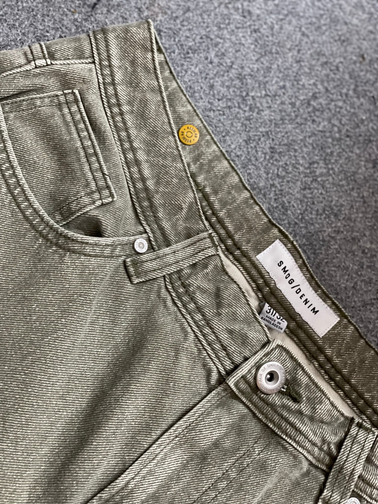 Men's Olive Green Regular Fit Jeans – Premium Export Quality | 100% Cotton