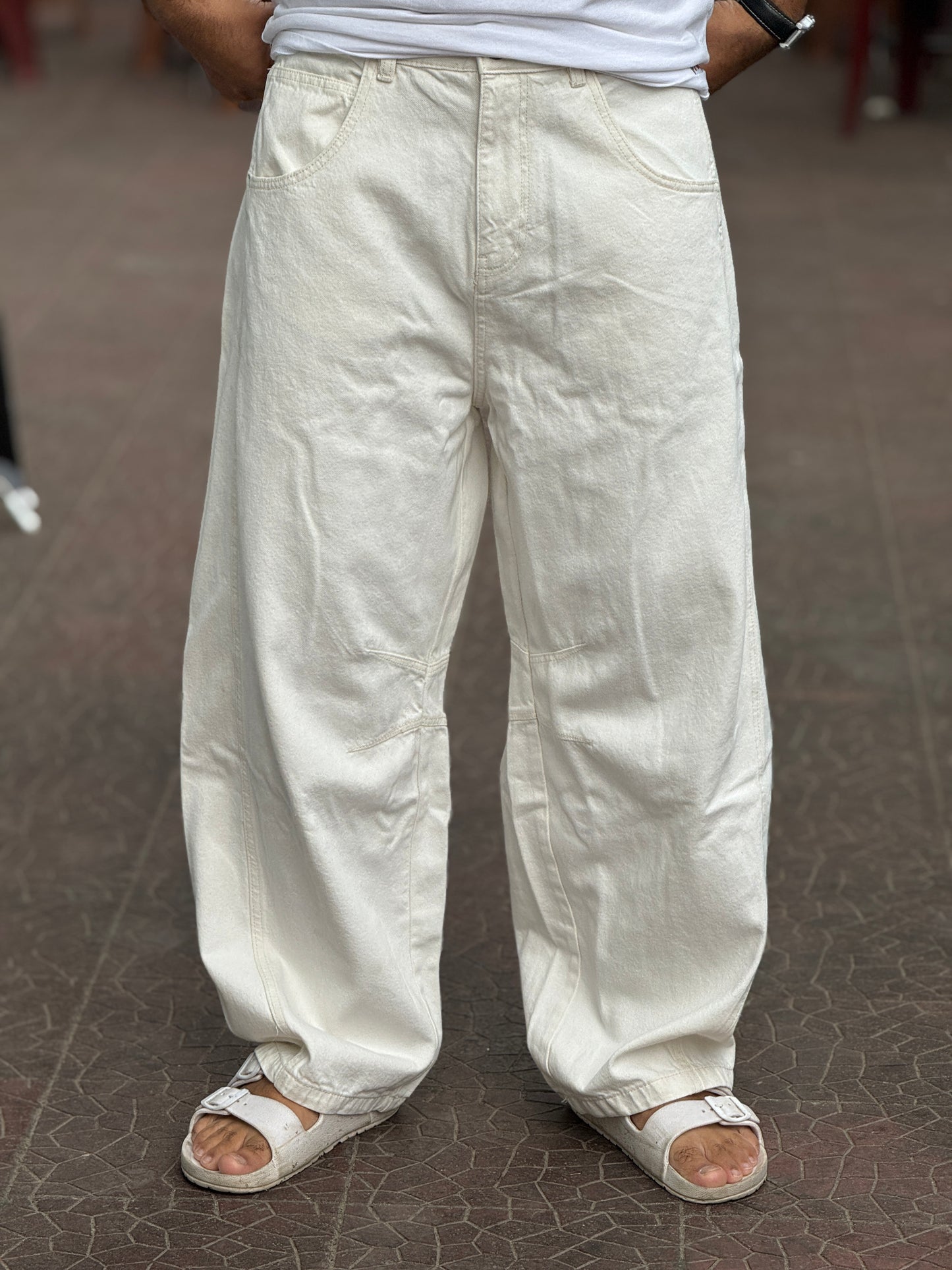 Ivory Core Baggy Pants – Premium Off White Edition