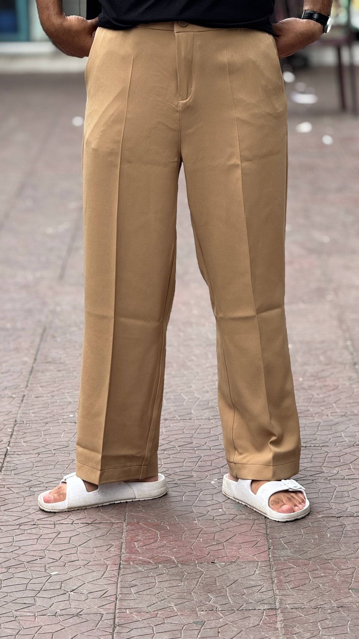 Men's Korean Style biskit color  Straight Fit Formal Pant – Smart & Comfortable