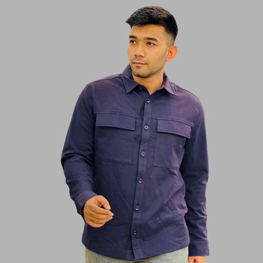 Men’s Navy Blue Overshirt | Stunner Mart