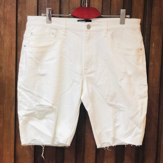 Buy Men’s White Denim Shorts – Export Quality, Waist 36 | StunnermartBD
