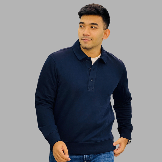 Classic Navy Blue Men's Sweatshirt – Stylish Winter Wear | Stunner Mart