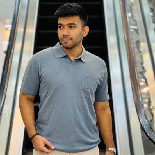 Stunner Mart Grey Old Money Polo T-Shirt for Men – Premium Casual & Smart Everyday Style