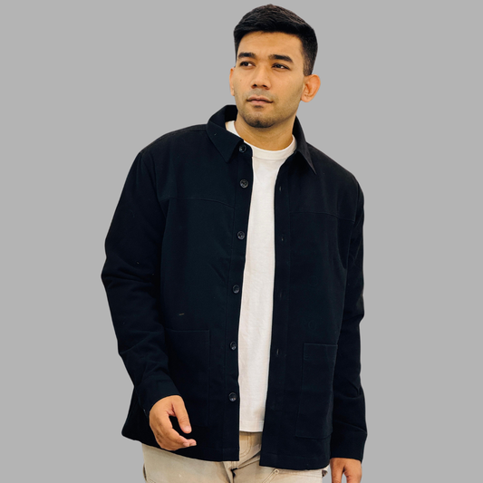 Men’s Black Overshirt – Stylish Everyday Layer