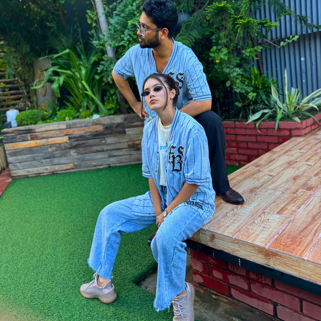 Sky Blue Baseball Jersey – Premium Streetwear by Stunner Mart