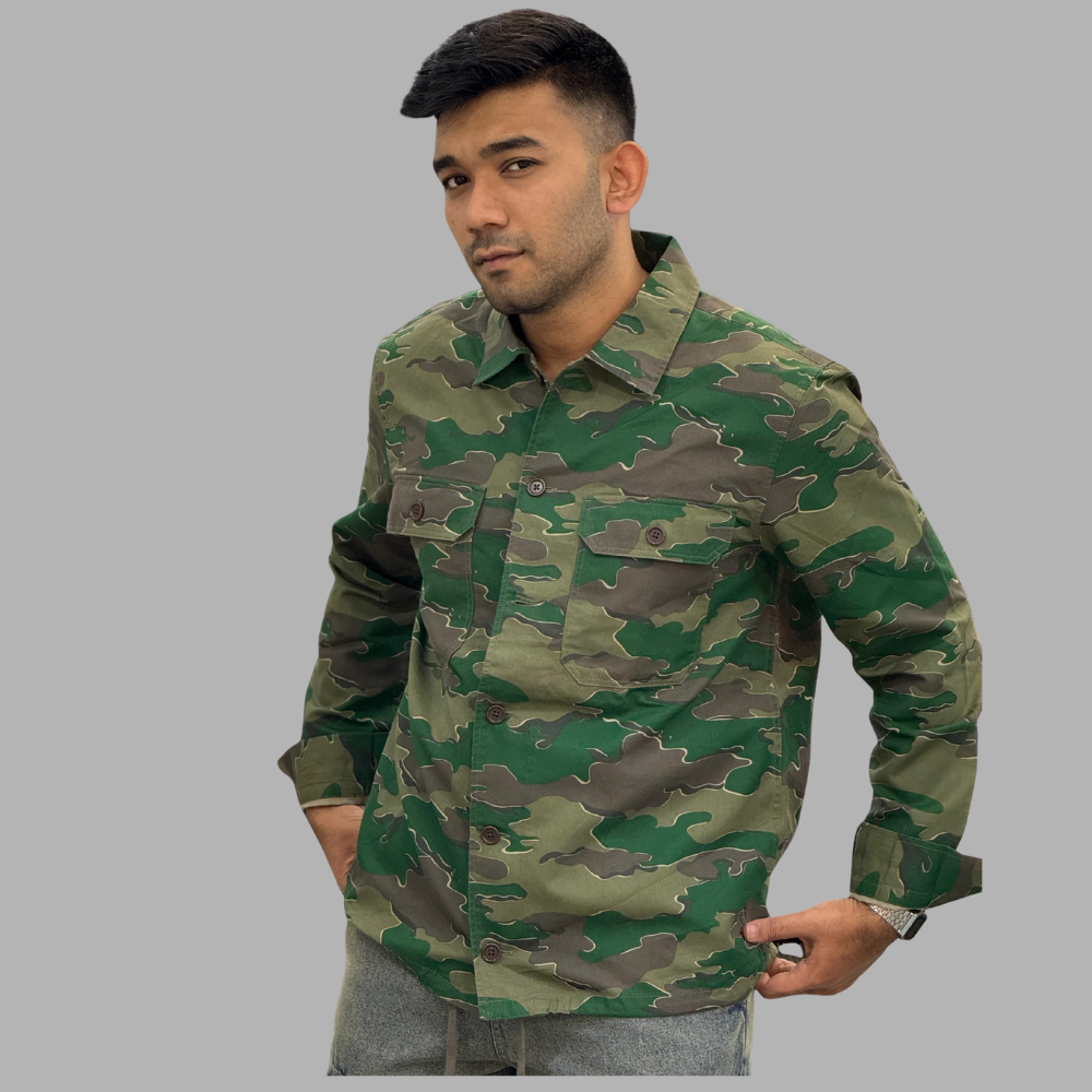 Men’s Army Green Camo Shirt | Stunner Mart