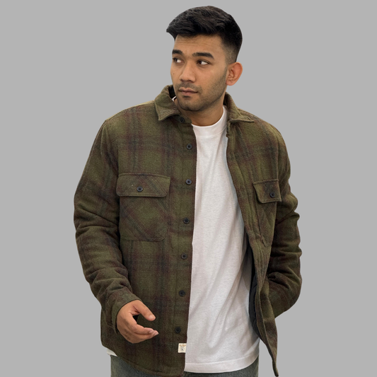 Men’s Oversized Olive Flannel Shirt | Urban Fashion Wear