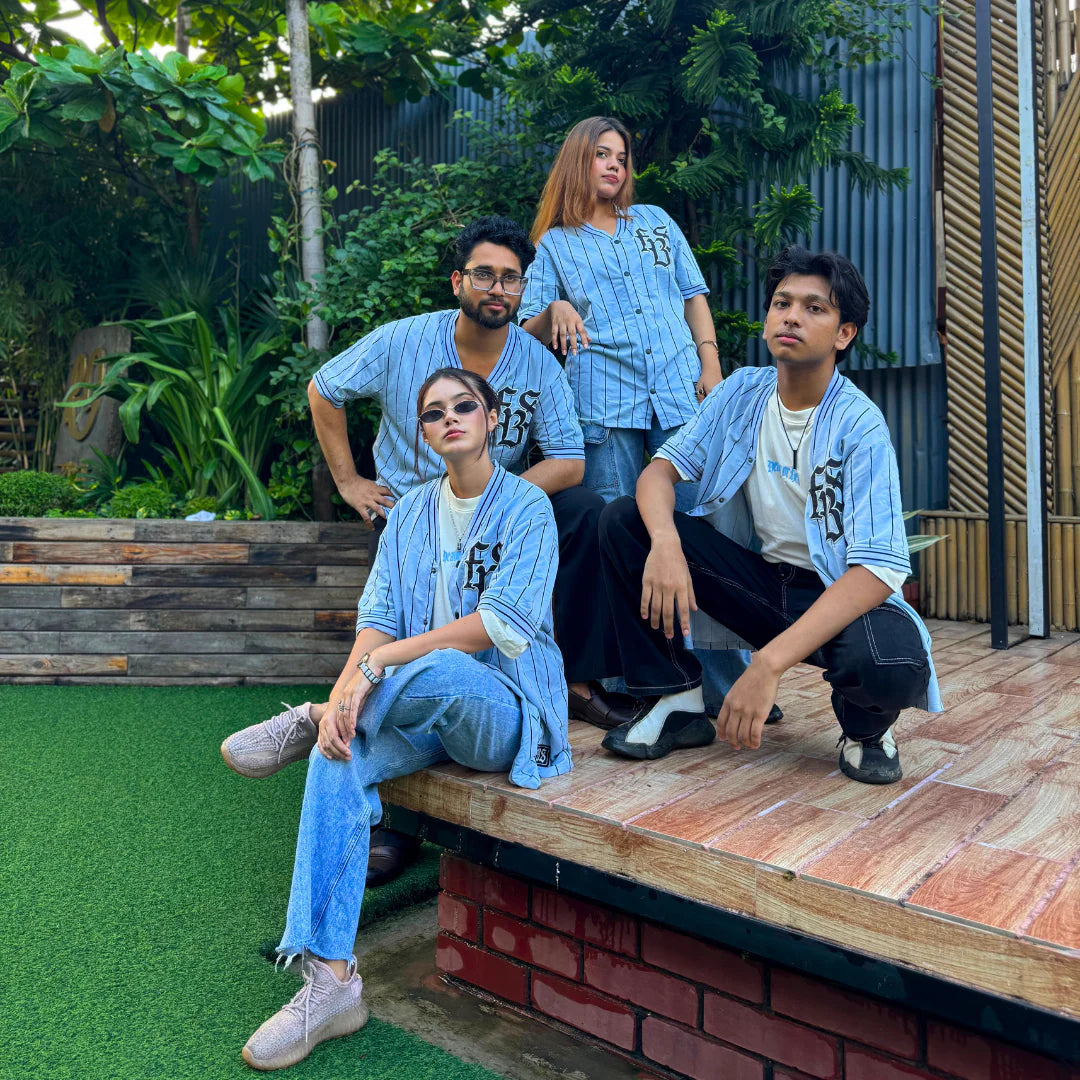 Sky Blue Baseball Jersey – Premium Streetwear by Stunner Mart