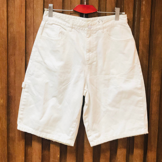 Men’s White Denim Shorts – Premium Export Quality, Waist 32, Length 25 | StunnermartBD