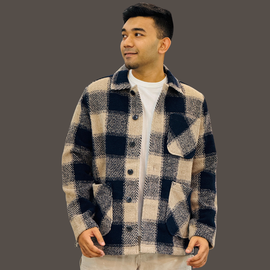Classic Plaid Wool Jacket for Men | Stunner Mart Exclusive