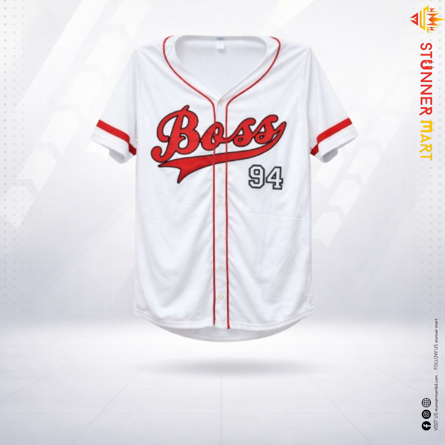 White Boss – Premium Baseball Jersey (Classic Edition)