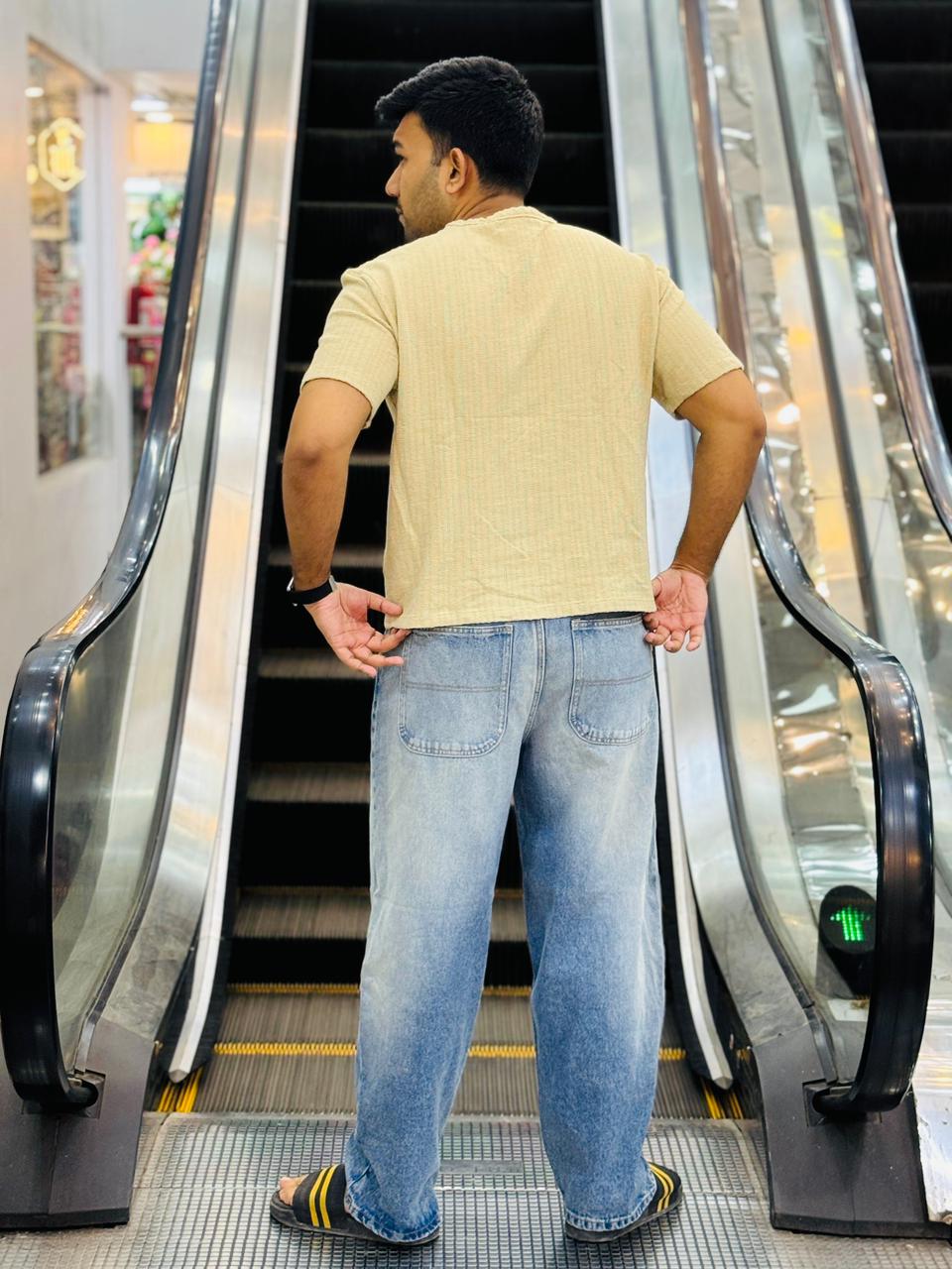 Light Beige Tee + Baggy Pant Combo – Just 1000 Tk!