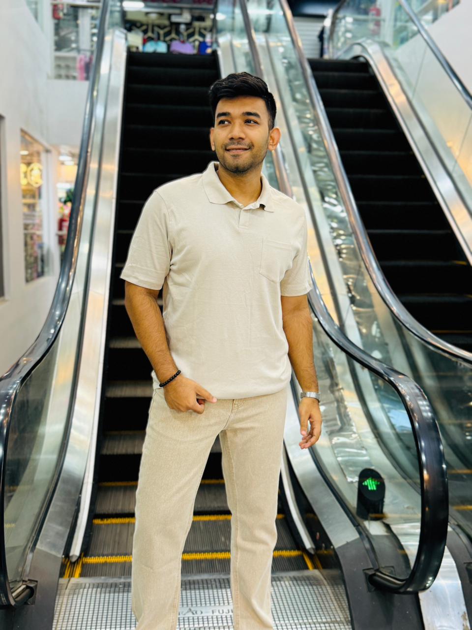 Stunner Mart Off White Old money Polo T-Shirt for Men – Stylish Casual & Smart Everyday Wear