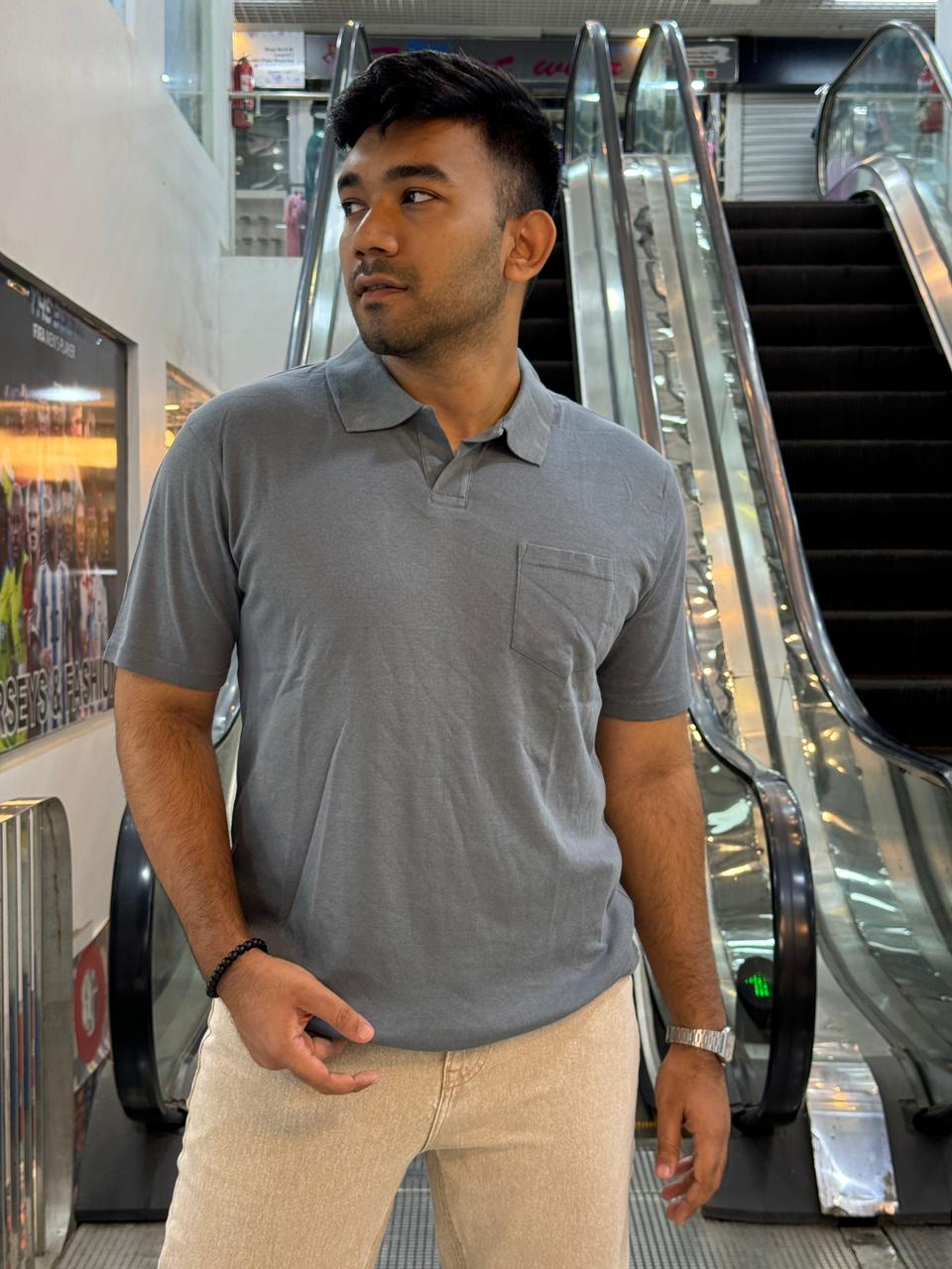 Stunner Mart Grey Old Money Polo T-Shirt for Men – Premium Casual & Smart Everyday Style