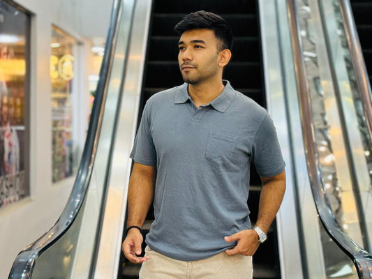Stunner Mart Grey Old Money Polo T-Shirt for Men – Premium Casual & Smart Everyday Style