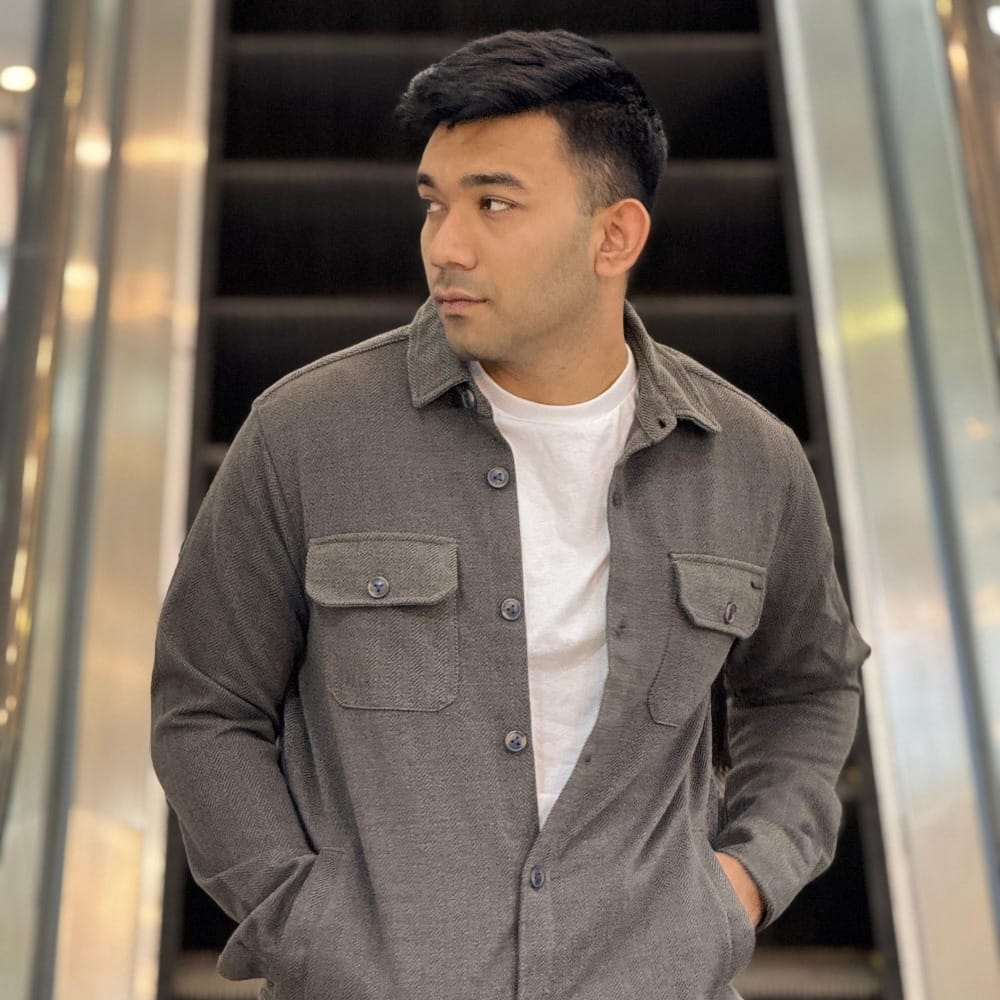 Mens Premium Urban Overshirt - Charcoal Grey