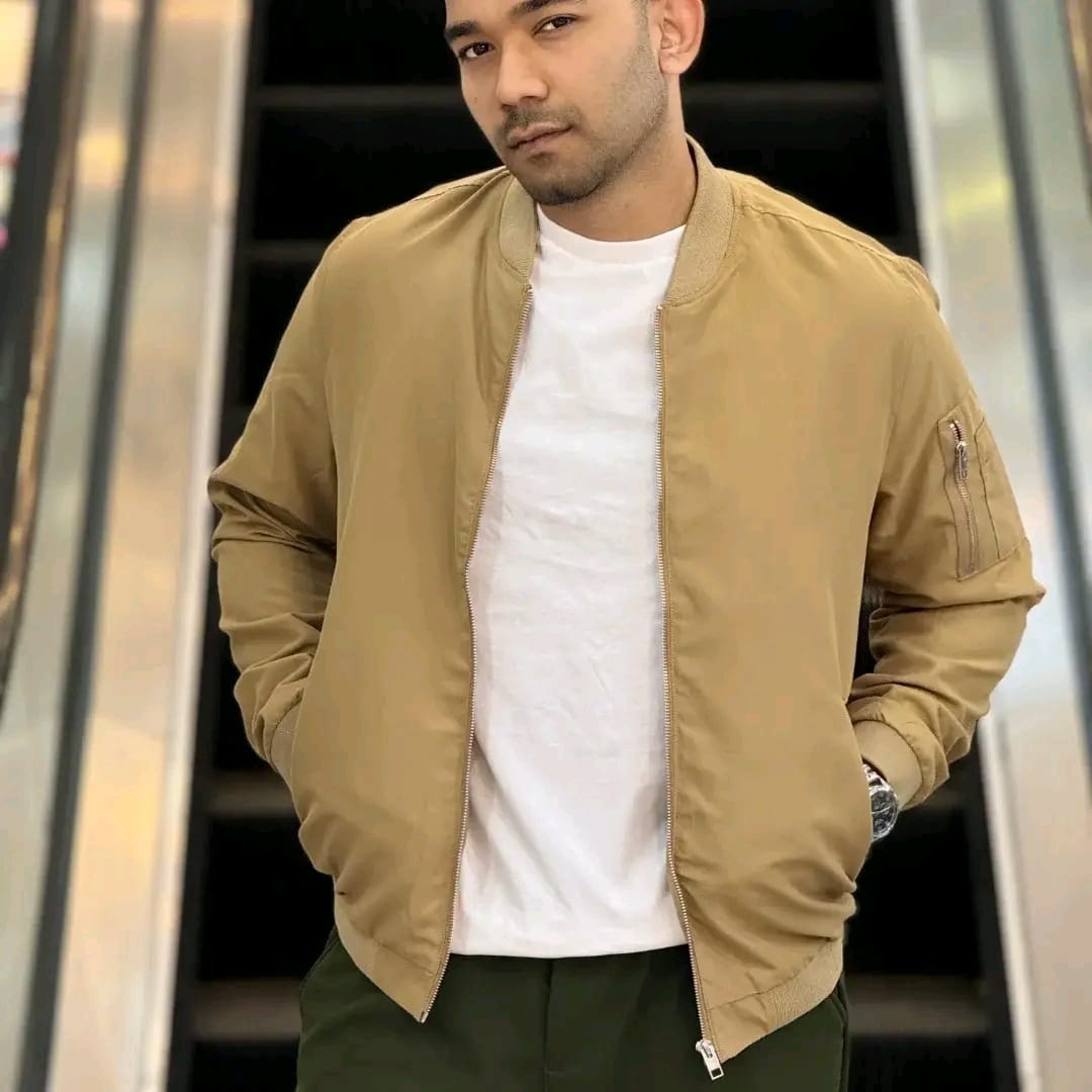 Men’s Premium Bomber Jacket | Beige