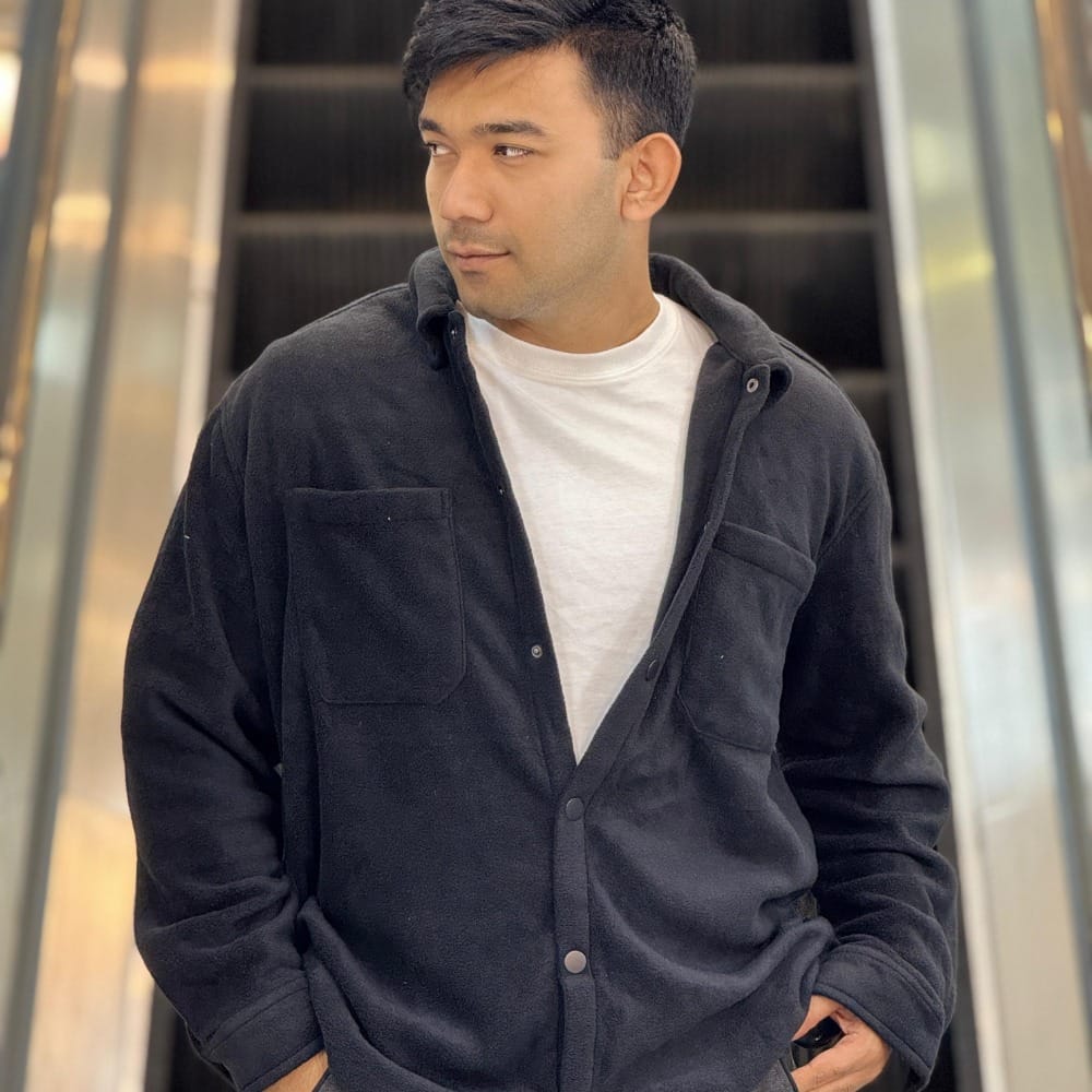 Men's Premium Heavy Flannel Overshirt - Black