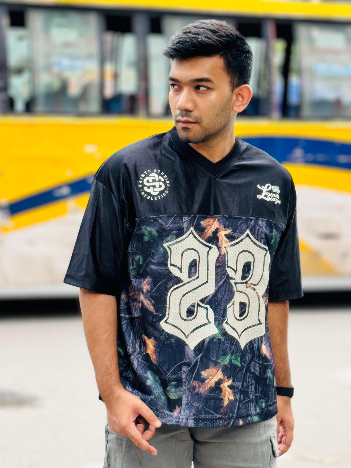 Men's Legends League Oversized Jersey – Premium Camo Mesh Fabric, Streetwear Style, Athletic Fit