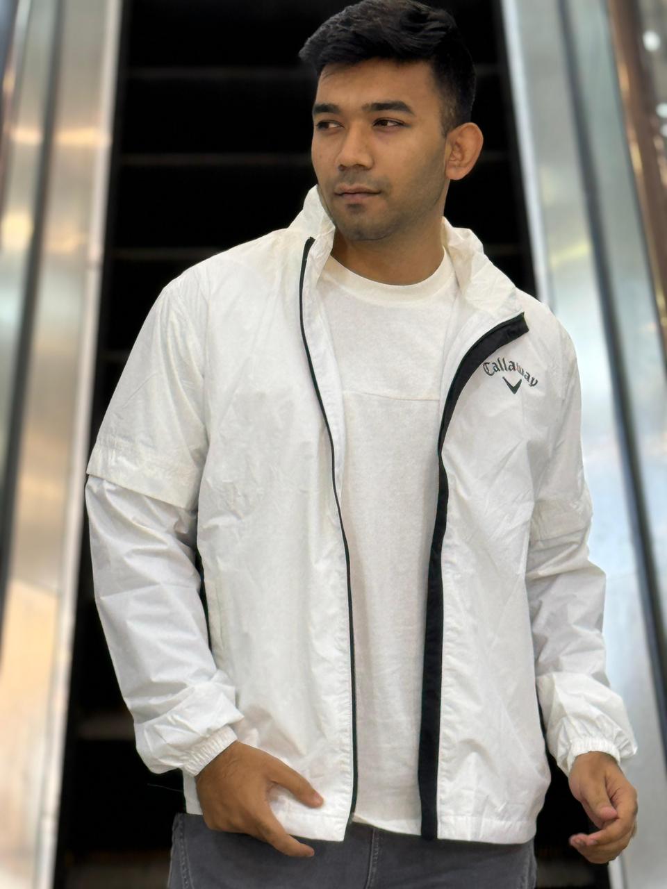 White Callaway Windproof Jacket – Outdoor & Sportswear