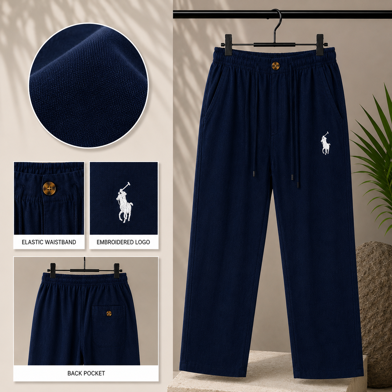 Stunner Elite Ralph Lauren Remi Cotton Trouser - Navy Blue