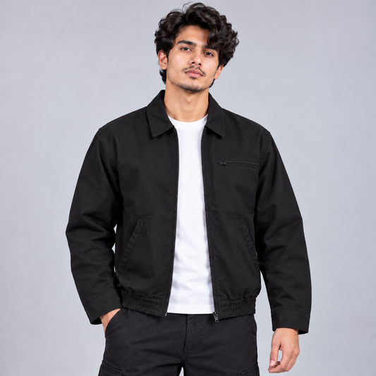 Midnight Black Harrington Jacket
