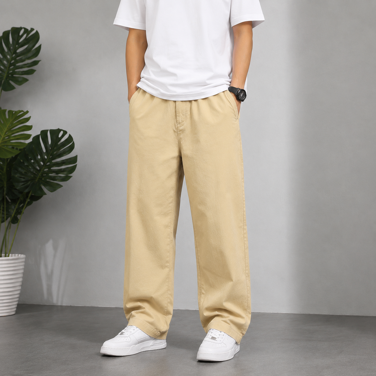 Urban Beige Baggy Trouser