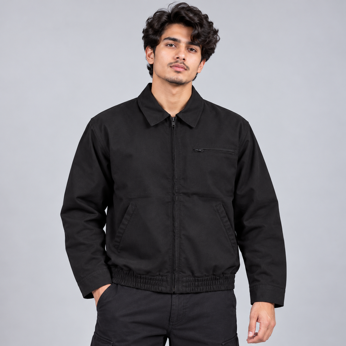 Midnight Black Harrington Jacket