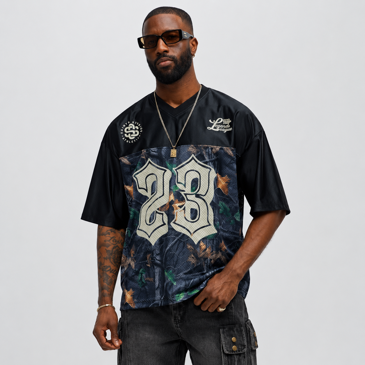 Saints Camo Short Sleeve Jersey - Black