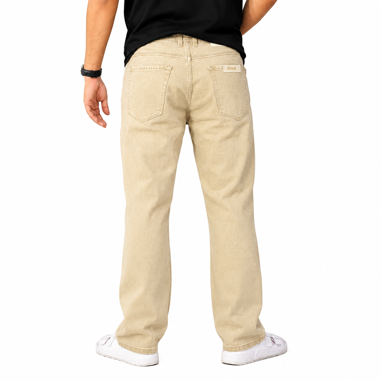 Men's Light Brown Regular Fit Jeans – Premium Export Quality | 100% Cotton