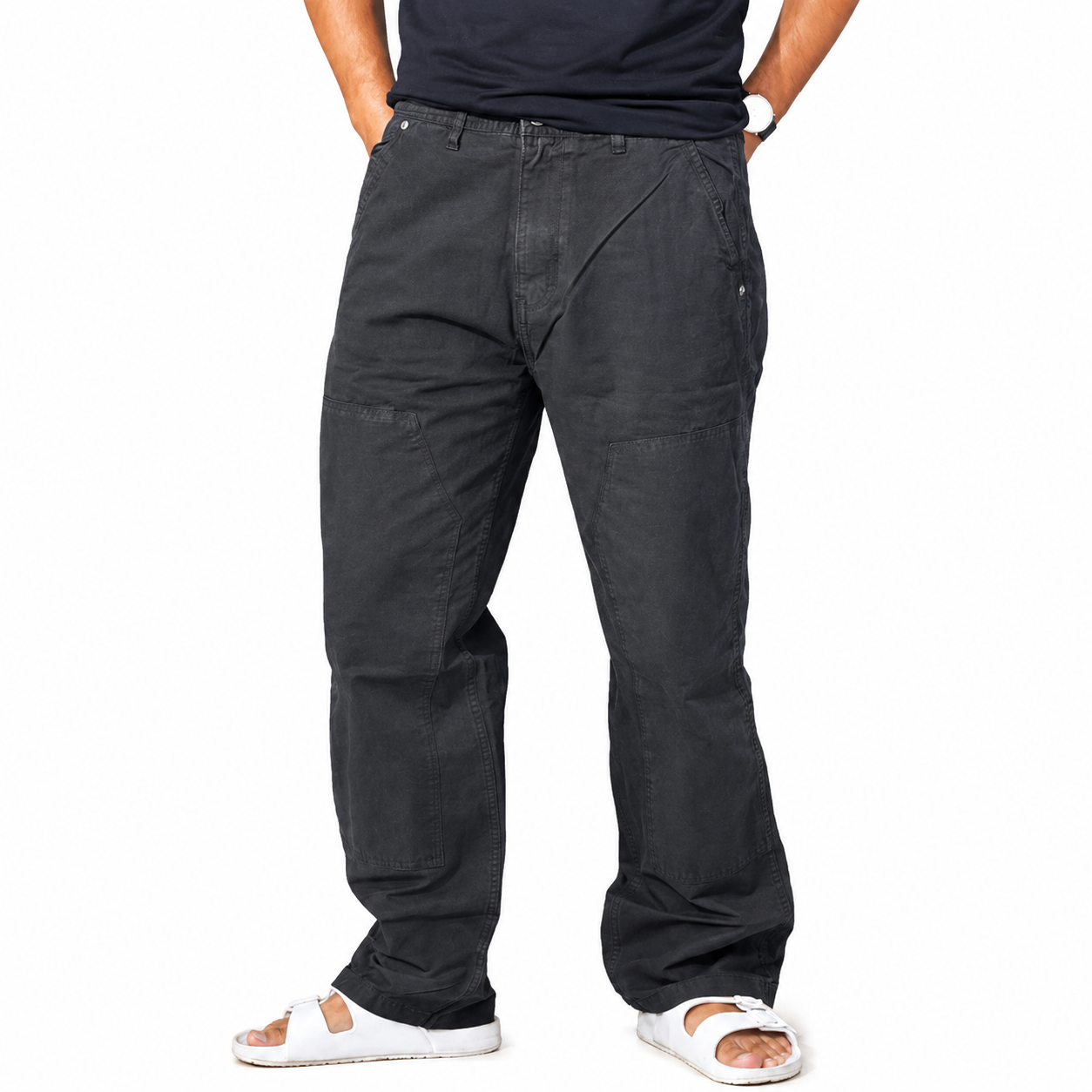 Carpenter Style Casual Pants – Black